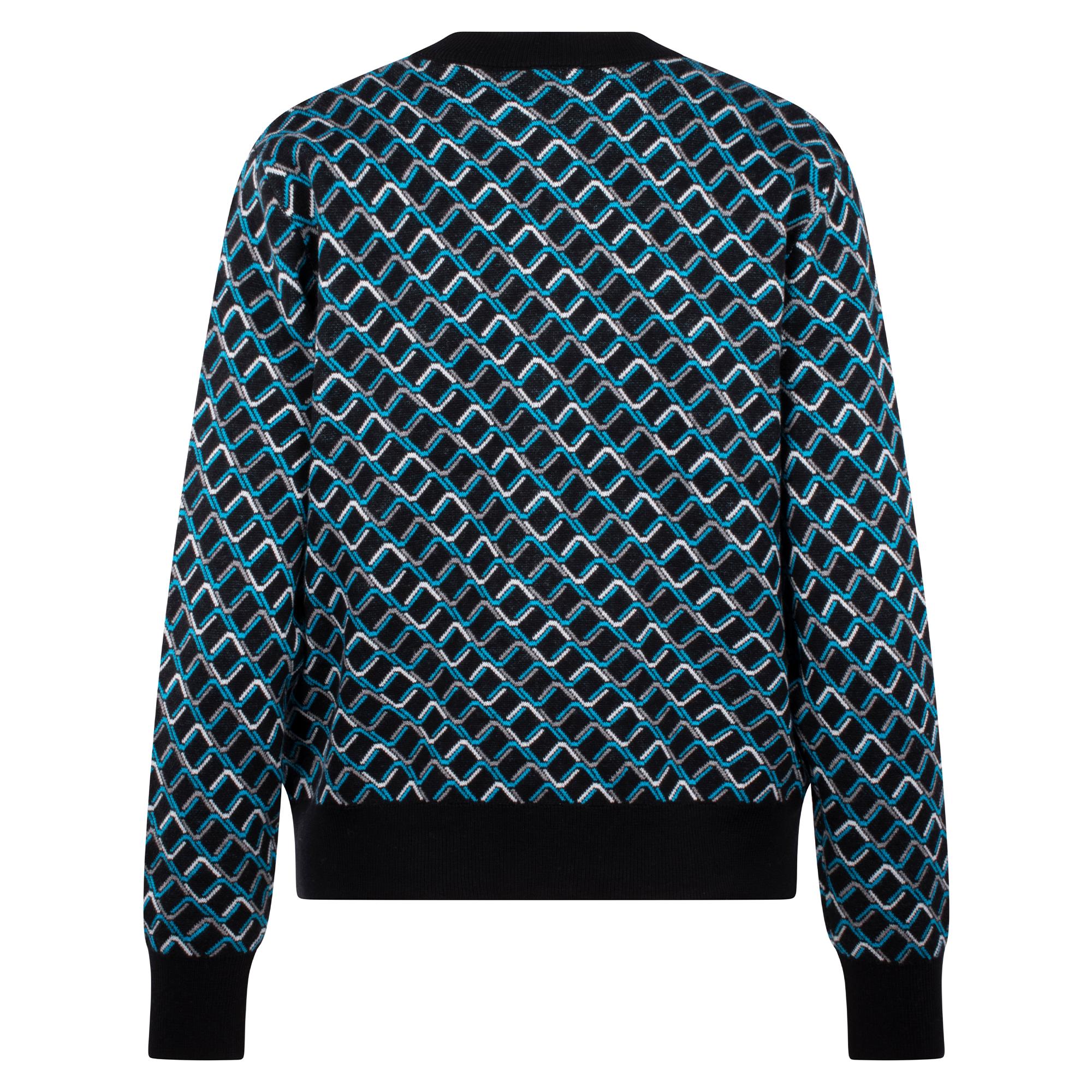 Daily Sports Valente Jacquard Knit Ladies Full Zip Sweater Geo Tribe